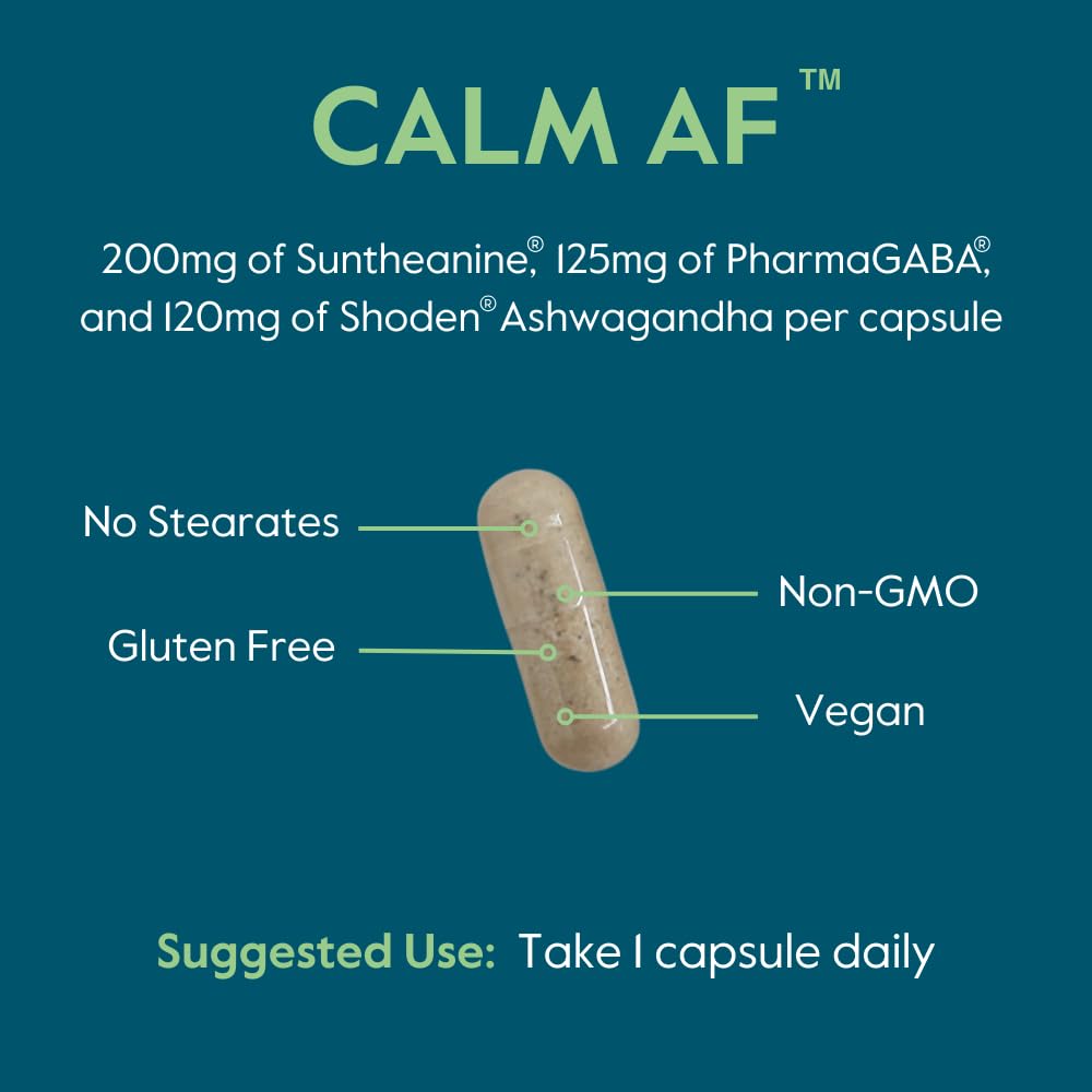 BESTVITE Calm AF packaging with quality and USA-made indicators.