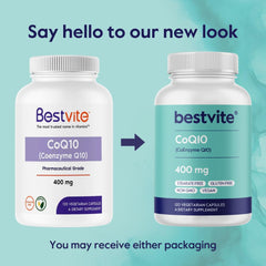BESTVITE CoQ10 label ingredients emphasize non-GMO and natural sourcing.