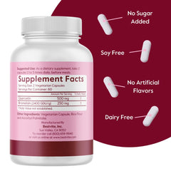 Label detail shows vegan and gluten-free attributes on BESTVITE bottle.