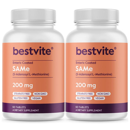 Bestvite SAM-e 200mg tablet on blister pack for daily mood and joint support.