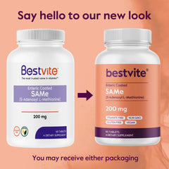 Bestvite SAM-e Italian ingredient label emphasizing purity and vegan formula.