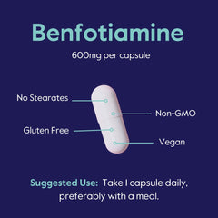 BESTVITE Ultra Benfotiamine vegan label reinforcing dairy free and GMO free claims