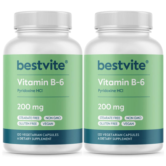 Bestvite Vitamin B-6 bottle front; easy daily energy support option