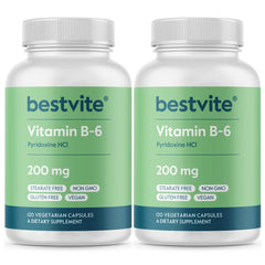 Bestvite Vitamin B-6 bottle front; easy daily energy support option