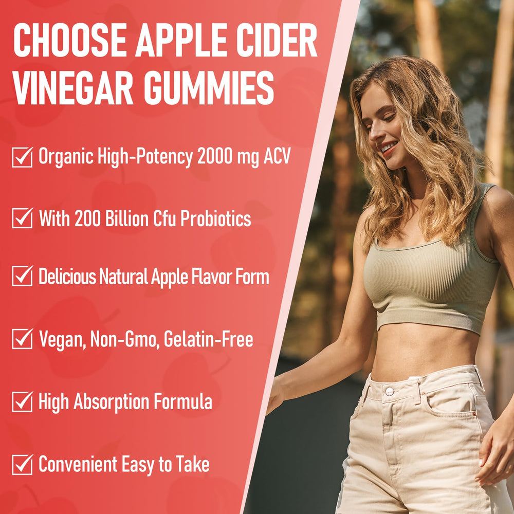 Bestwekk ACV gummies with probiotics and B12 for gut balance