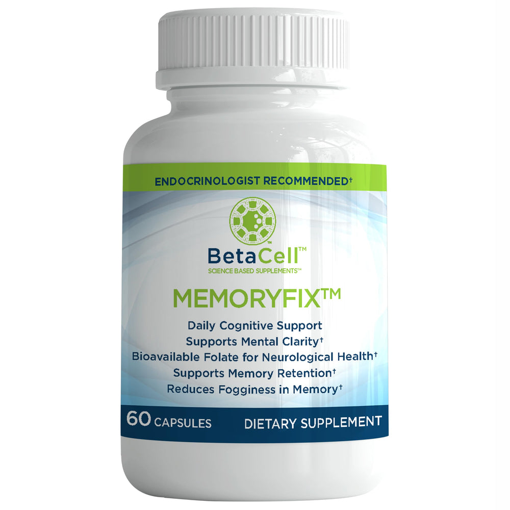 BETACELL MemoryFix bottle front showing daily memory and focus support.