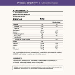 Front-label close-up shows probiotic formulation for daily gut-friendly support.