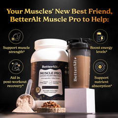 Better Alt Muscle Pro shake being poured into a glass after training.