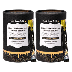 Better Alt Pure Himalayan Shilajit Honey Stick pack shot highlights natural energy and minerals.