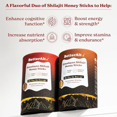 Better Alt Pure Himalayan Shilajit Sticks Caramel pack for easy on-the-go energy