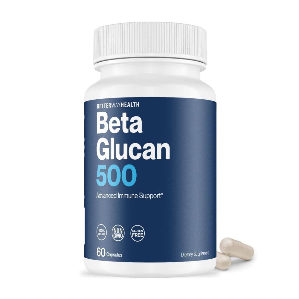 Better Way Health Beta Glucan 500 bottle front showing pure immune support