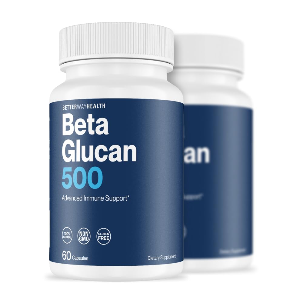 Better Way Health Beta Glucan 500 bottle closeup promoting immune readiness