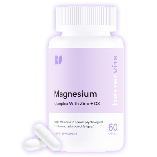 Bettervits Magnesium Glycinate Complex bottle for daily relaxation