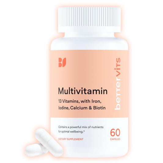 Bettervits multivitamin bottle front for daily energy and wellness