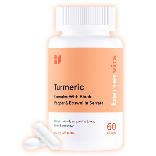 Bettervits Turmeric Curcumin bottle front view for daily use