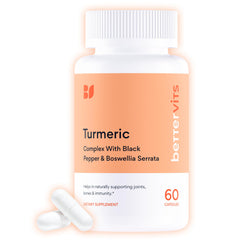 Bettervits Turmeric Curcumin bottle front view for daily use