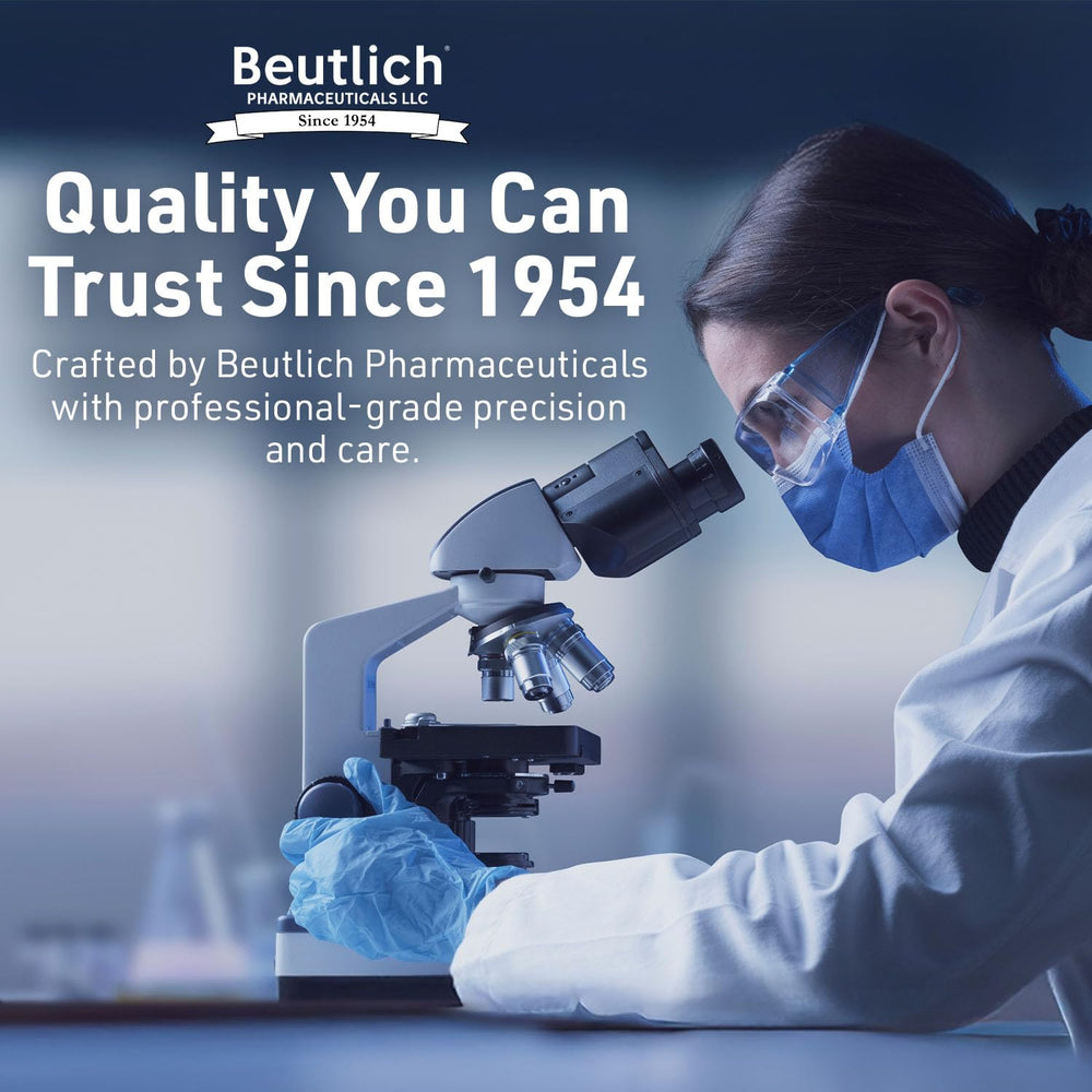 BEUTLICH PERIDIN-C bottle on dresser conveying easy storage and grab-and-go use.