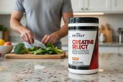 Pre-workout setup shows powder being added to a shaker