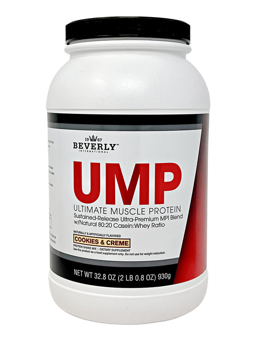 Be Beverly International UMP Cookies & Cream tub front view emphasizing lean muscle support