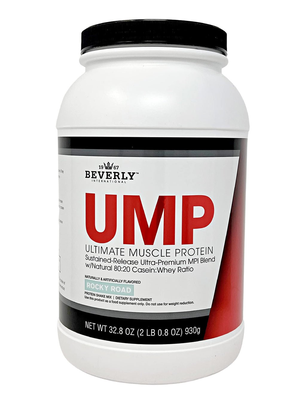 Beverly International UMP powder tub front for lean muscle support during training.