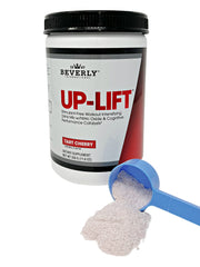 Beverly International Up-Lift bottle with caffeine-free energy support for evening workouts.