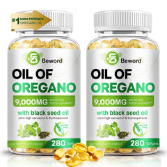 BEWORD Oil of Oregano with Black Seed Oil bottle front for daily immune support