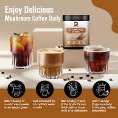 Close-up of organic cacao and coconut powder showing a low-caffeine option