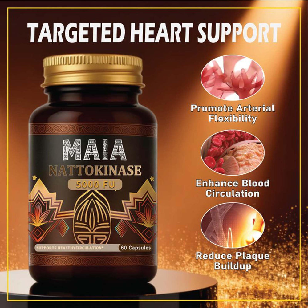 Close-up of Maia nattokinase ingredients show plant-based components.