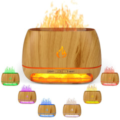 Beyn 3-in-1 diffuser in wooden grain creates a tranquil room ambiance.