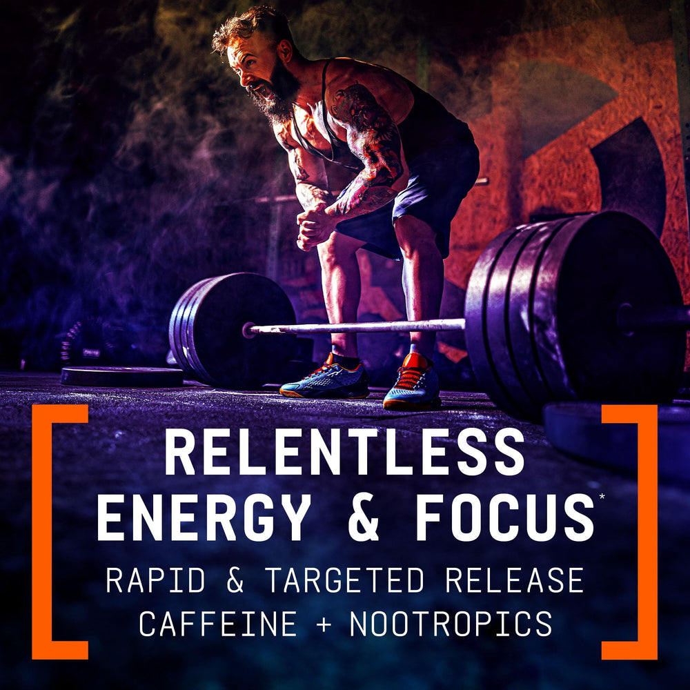 Label showing 250 mg caffeine for a clean energy boost.