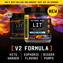 BEYOND RAW LIT V2 label highlighting electrolytes for hydration