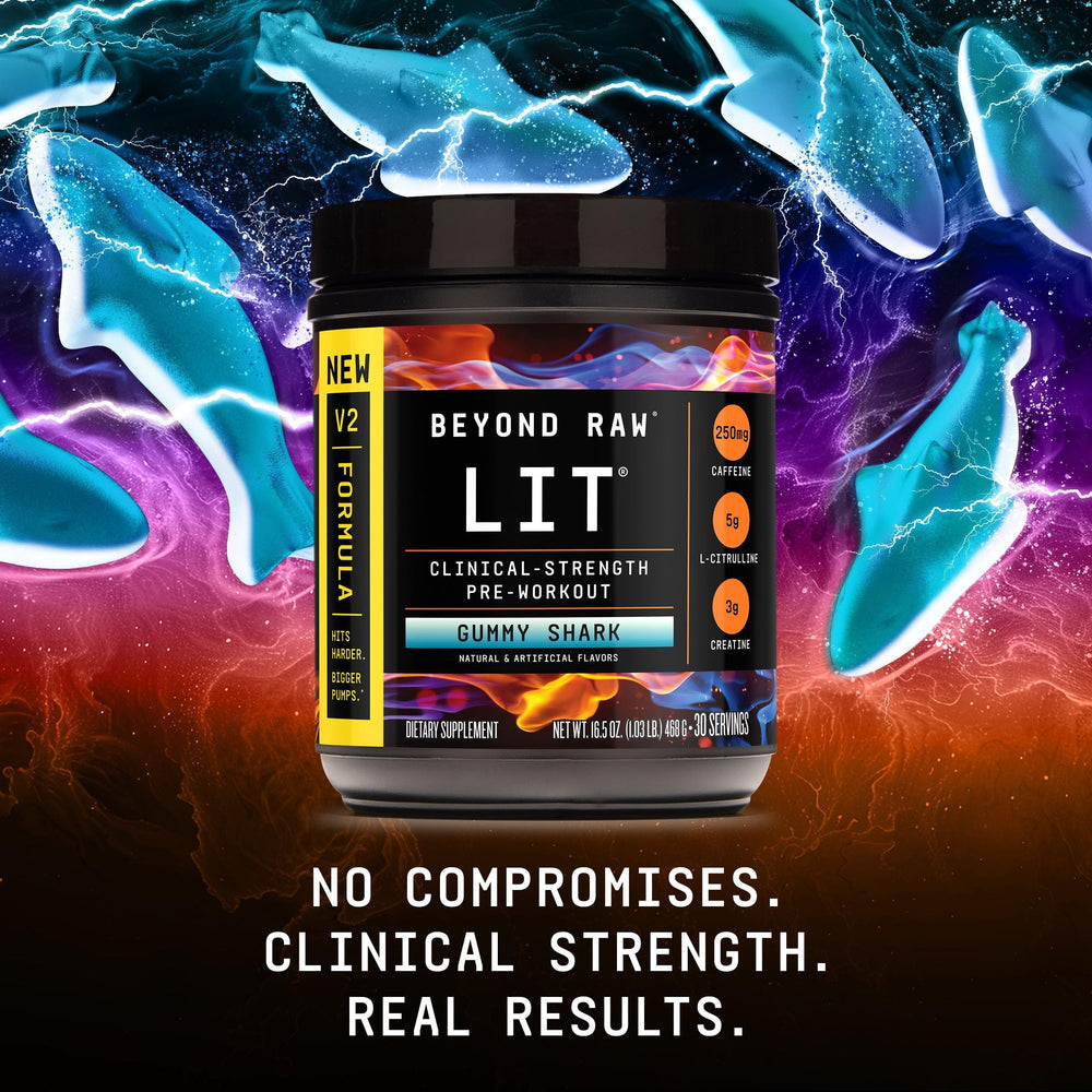 BEYOND RAW LIT V2 gym scene conveying focus and endurance