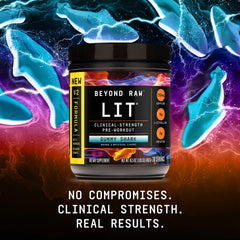BEYOND RAW LIT V2 gym scene conveying focus and endurance