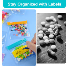 BFZMSLY label stickers help identify contents and timing.
