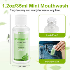 BFZMSLY mini mouthwash bottle, 1.2oz, ideal for carry-on.