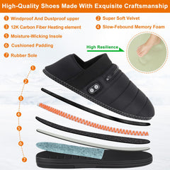 BIAL heated slippers outsole is waterproof and slip-resistant for indoor outdoor use.