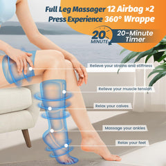 BIEAMA leg air massager six massage modes deliver varied compression sensations.