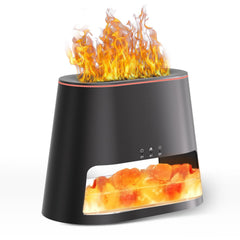 BieJiahWeiBie luxury Himalayan salt lamp diffuser in black with warm amber glow for relaxation