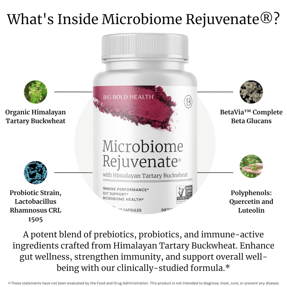BIG BOLD HEALTH capsules close-up highlighting probiotic formula for gut balance.