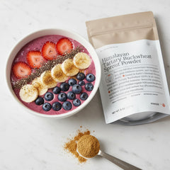 BIG BOLD HEALTH buckwheat sprout powder texture closeup with fine nutty look