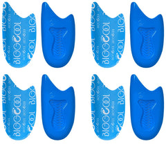 BIGGCOOL kid heel cups blue front view with cushioned support for growing feet.