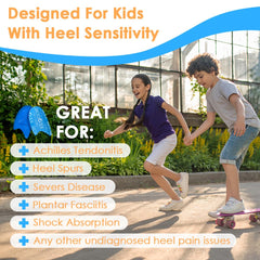 BIGGCOOL Kids Heel Cups in use during soccer for comfortable support.