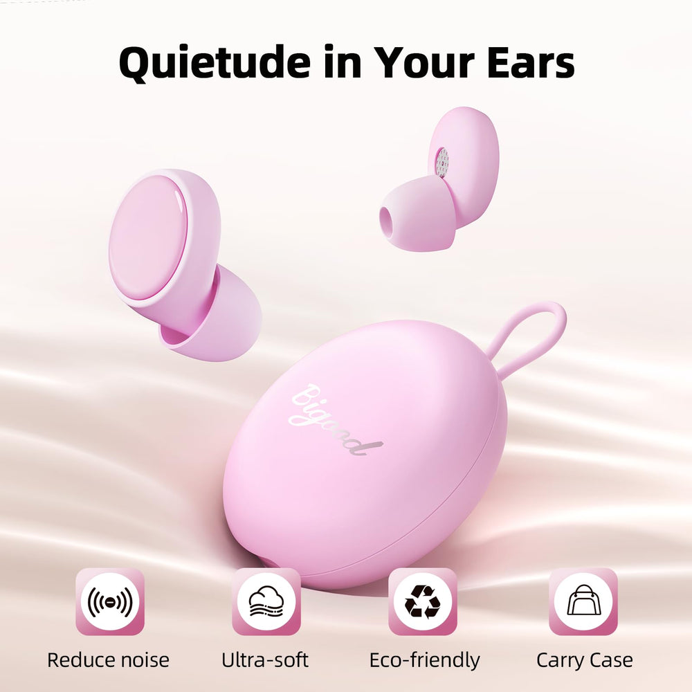 BIGOOD 45dB ear plugs worn by a side sleeper