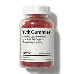 BIGVITA Yuth Gummy bottle front view highlighting collagen support and daily wellness.