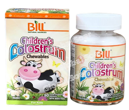 Bill Natural Sources Bill Beauty Children's Colostrum Chewables pack for on-the-go immune support