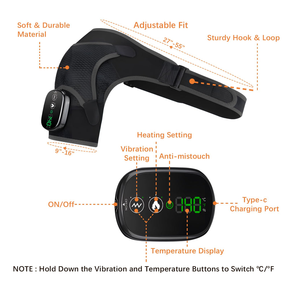 BINGONE LED temperature display helps select comfortable heat level.