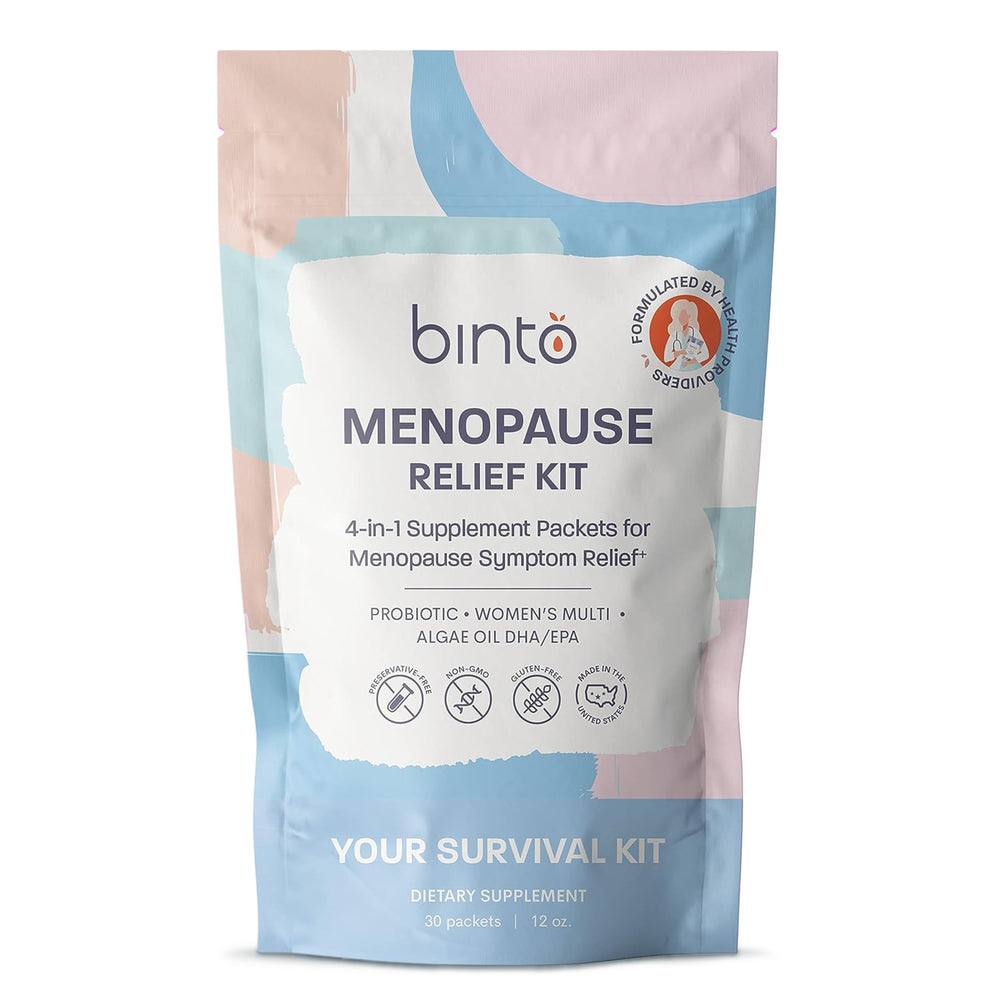 Binto Complete 4-in-1 daily packet for convenient menopause support on the go
