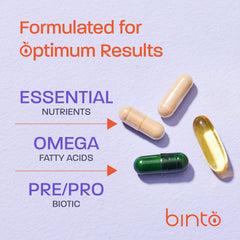 Binto Complete 4-in-1 prebiotics and probiotics blend for gut-friendly daily care