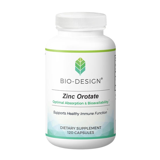 Bio-Design Zinc Orotate bottle for easy daily immune support