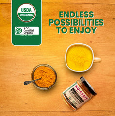 BIO-GRAPE turmeric powder dissolving in water for absorption.